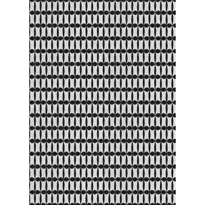 Tapis noir/blanc à motifs