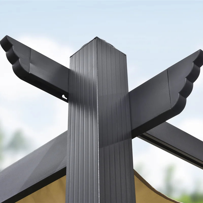 3m x 3m Aluminium Pergola, Khaki