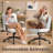 Tufted Button Double Layer Padding Faux Leather Swivel Office Chair-180711478