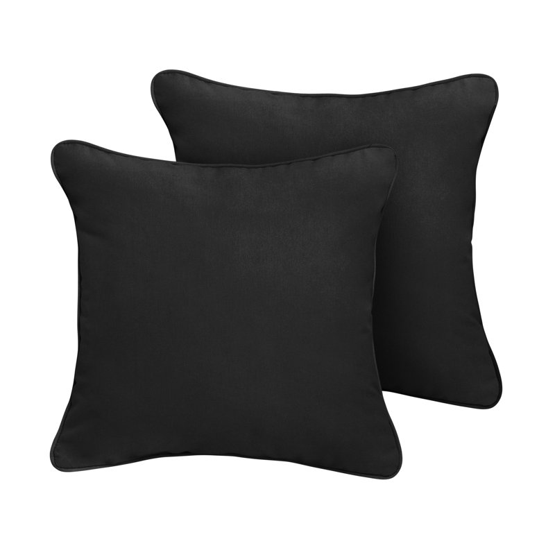 Noir Indoor/Outdoor Sunbrella Throw Pillow, 18" H x 18" W x 6" D