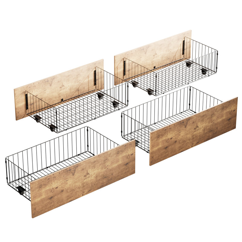  Underbed Storage Set, 13.4" H x 39.9" W x 19.7" D, Rustic Brown