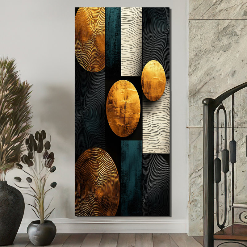 Philippe - Abstract Wall Art Living Room, H 60 po x l 28 po, Toile tendue, Ne s’applique pas