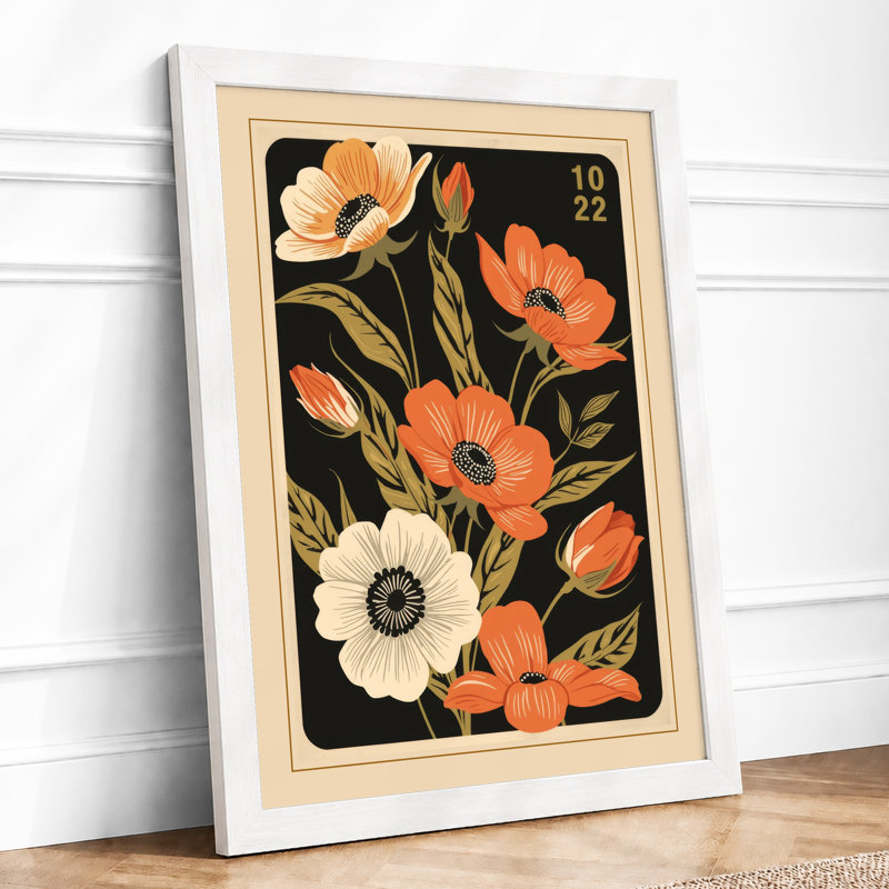 Flowering Garden Botanical - Framed Print, A1 - 84.1 x 59.4 cm, White