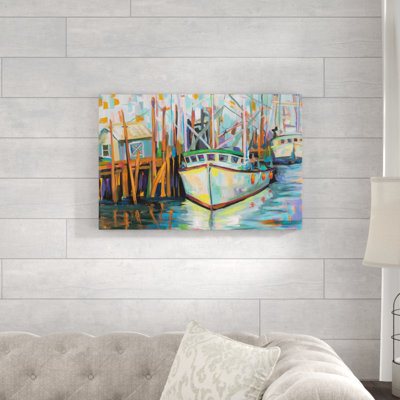 "At the dock" par Jeanette Vertentes, peinture sur toile