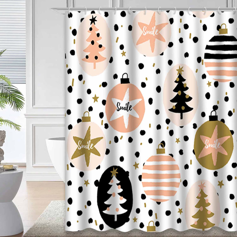Rideau de douche Winter Christmas, L 72 po x l 72 po