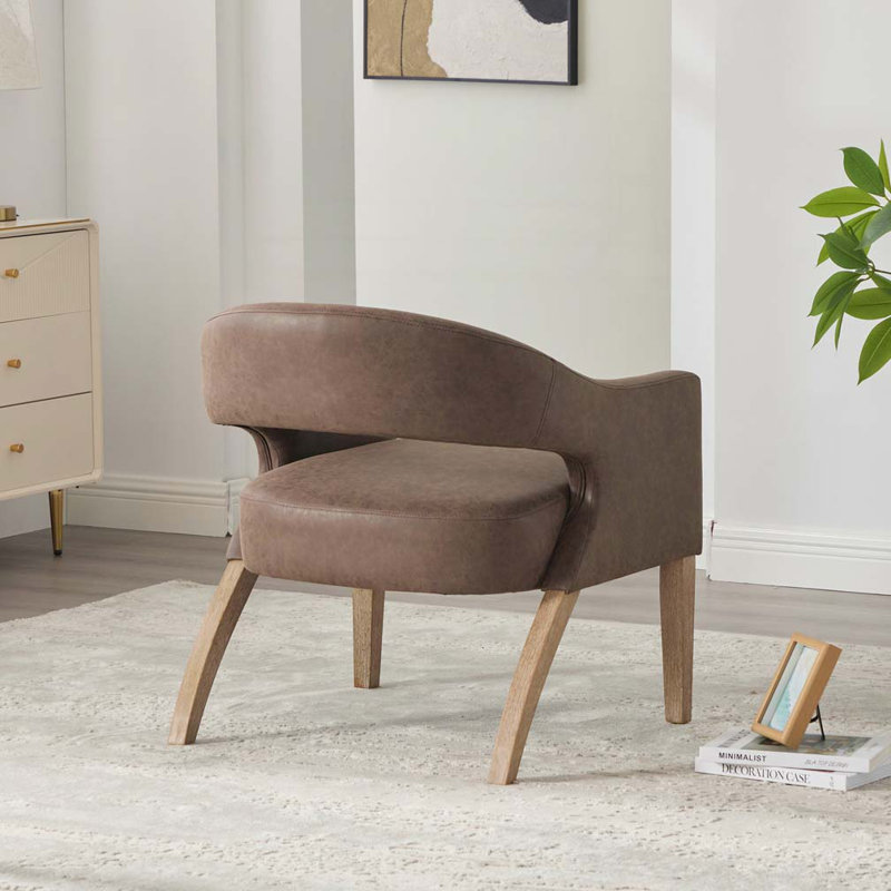 Fauteuil rembourré en polyuréthane, Café