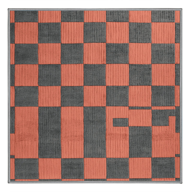 Tapis botanique brun lavable à la machine, Carré 7 pi
