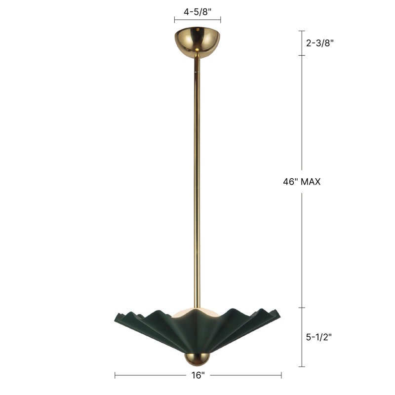 Furrow 16-in Red dimmable LED Pendant, 16-in, Pink