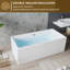 Baignoire, baignoire autoportante 59 po, baignoire carrée pour la salle de bain