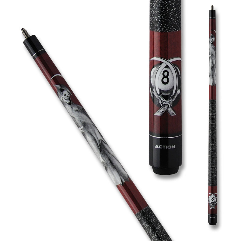 18 Ounce Burgundy and Black Hard Rock Maple Pool Cue