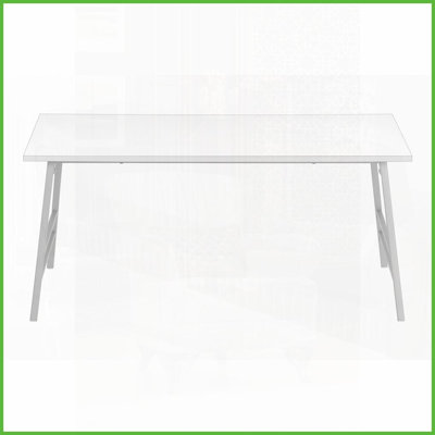 Table basse de salon de 40 po peu encombrante - style rétro contemporain, stratifié blanc & amp; Métal gris, assemblage facile