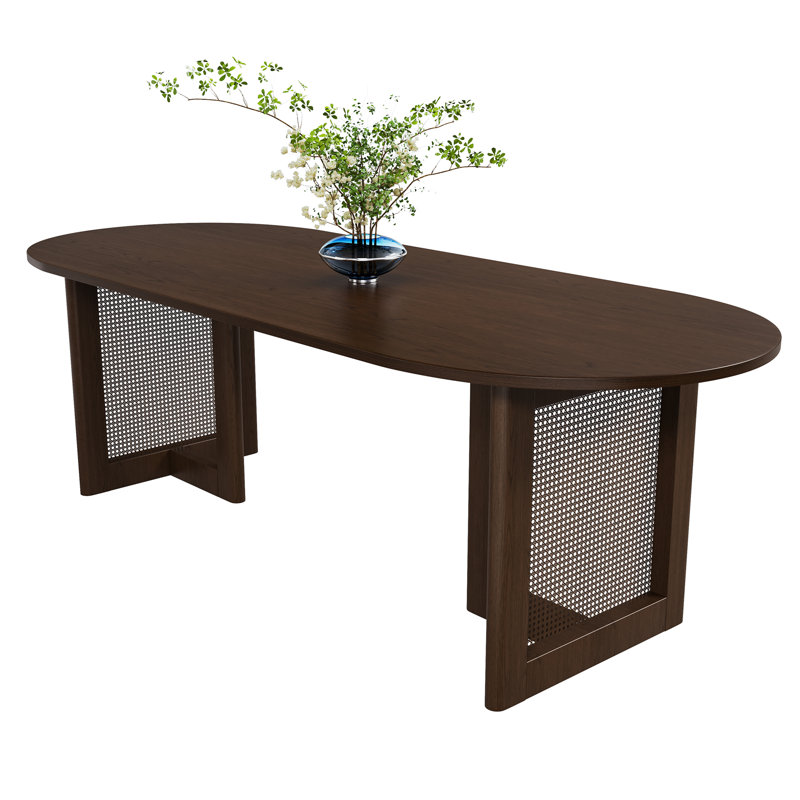 Yonit 79" Oval Solid Wood Dining Table, Oak