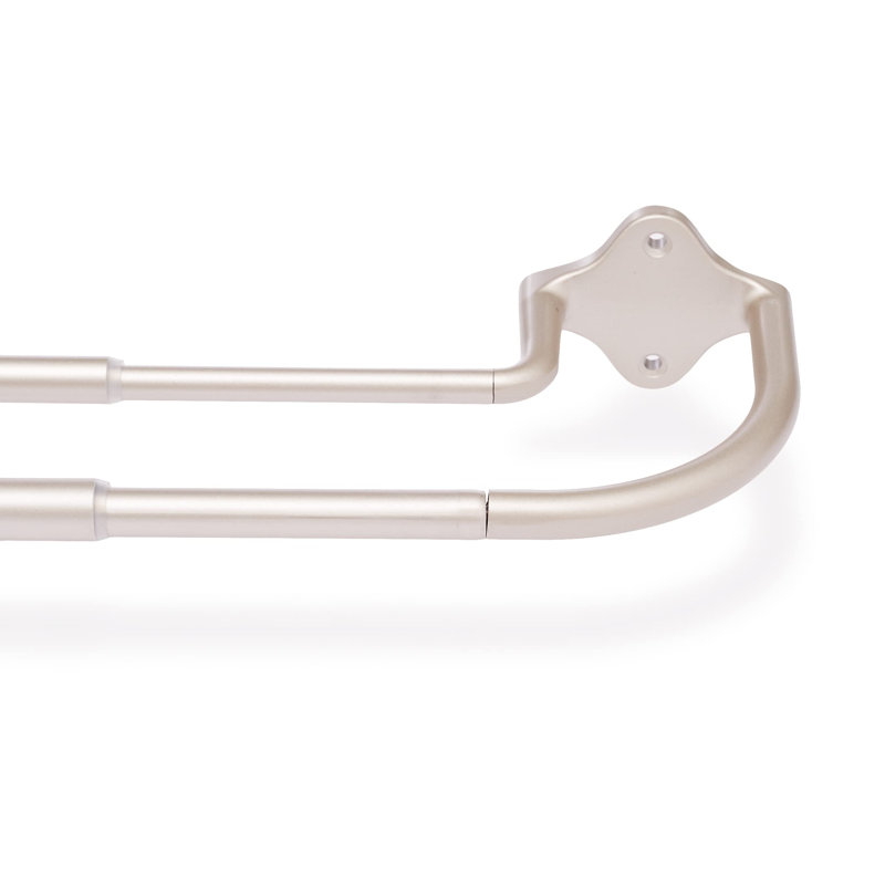 Chazz Adjustable 122cm to 224cm Double Curtain Pole, Nickel
