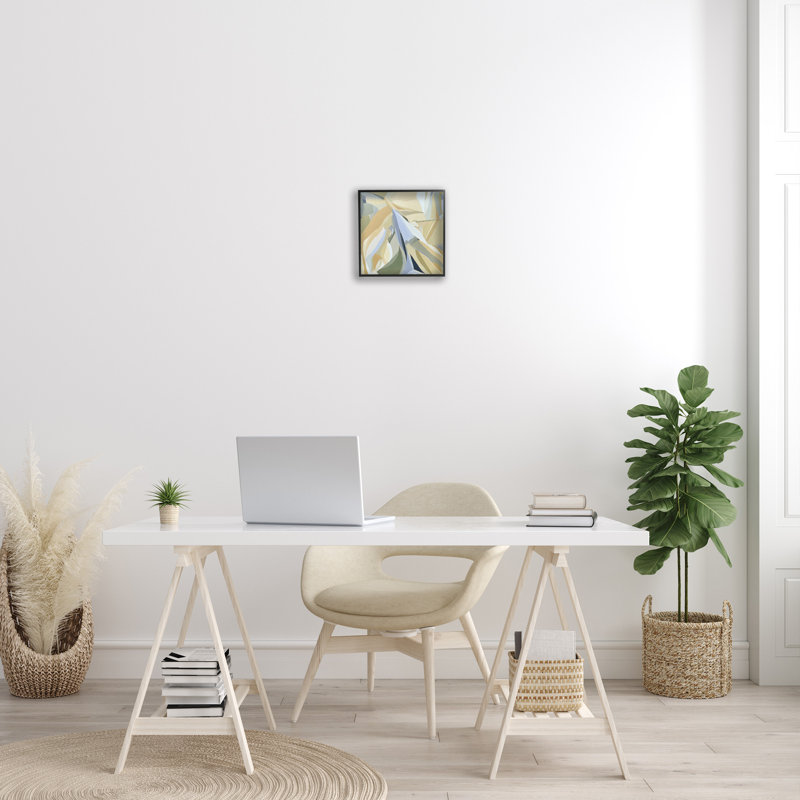 "Cadre unique à motif géométrique dynamique" par Erika Gehringer sur toile, Giclée encadrée noir minuit, H 12 po x l 12 po