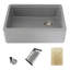 Évier de cuisine encastré à tablier simple en granite gris 30 po-81172337