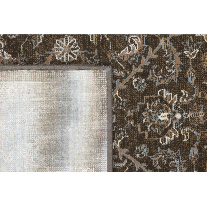 ANCIENT GARDEN 2.2X11 57276-3235 DARK BROWN/BEIGE/BLUE, Runner 2'2" x 11'