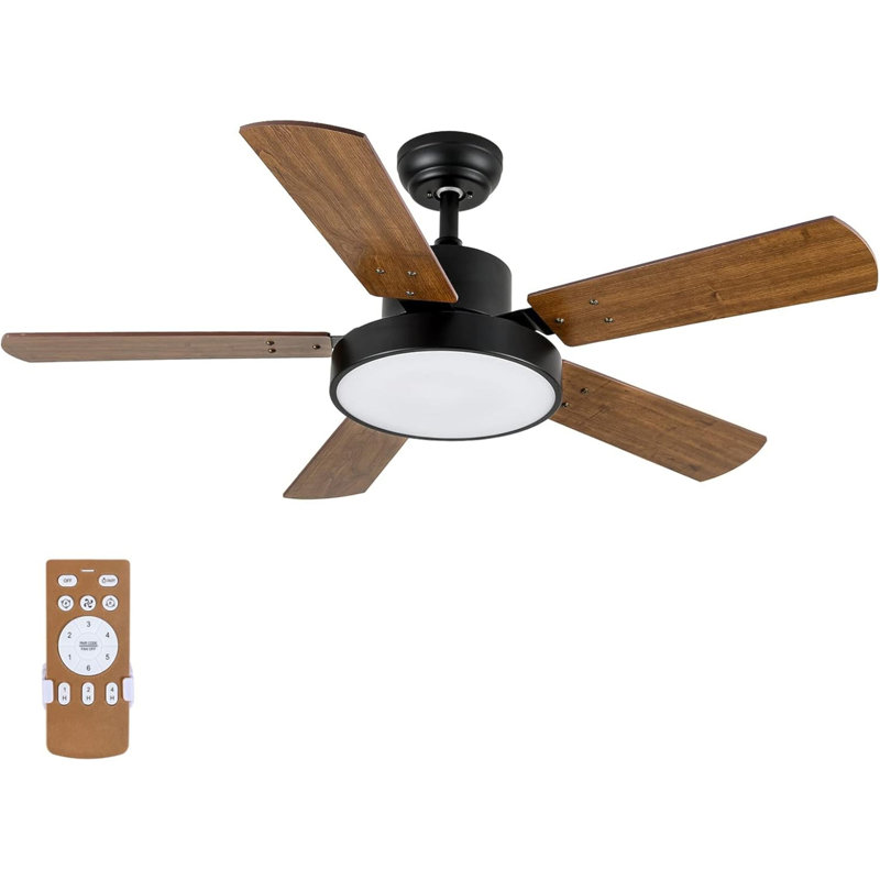 44-Inch Ceiling Fan With LED Light And Remote Control, 6-Speed Modes, 2 Rotating Modes, Timer, Improved Blades