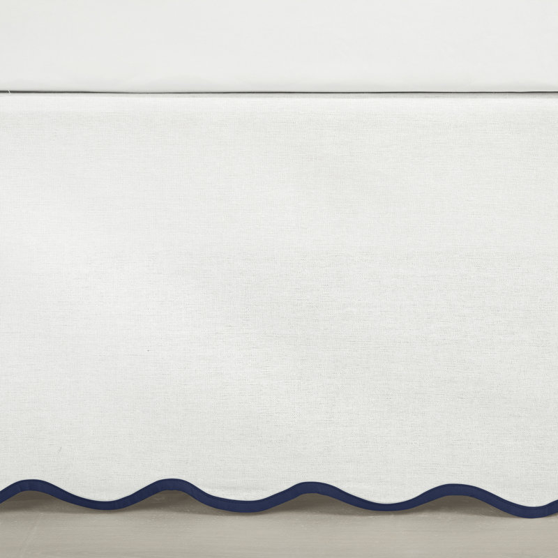Jupe de lit Coastal Chic, Bleu marine, Grand
