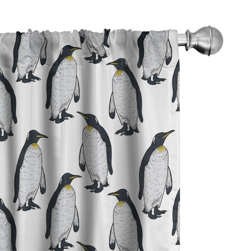 Penguin Semi-Sheer Rod Pocket Curtain Panels, 28" x 84"