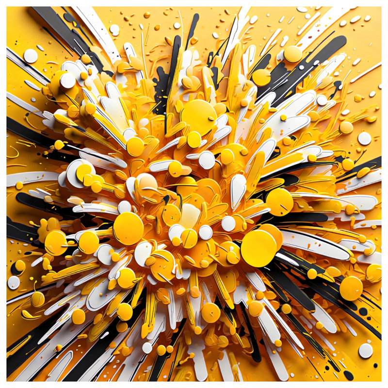 Édredon jaune et noir à explosion, Simple extra long