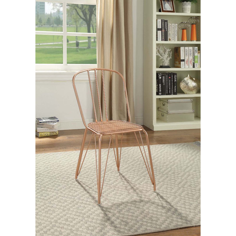 Chaise d'appoint Artra Champagne, siège de style fuselé (2 pièces), Rose