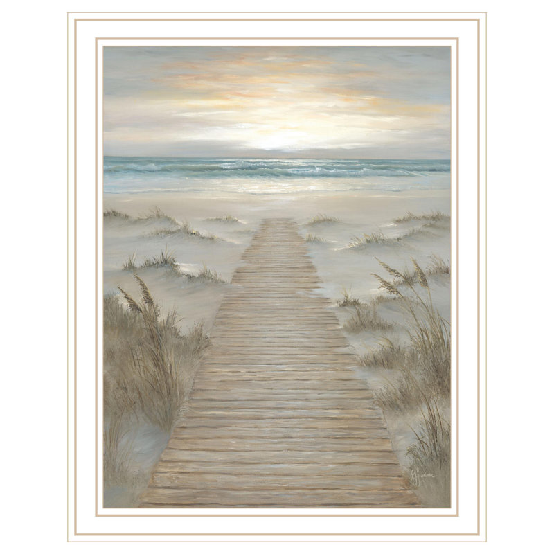 «The Path» Bygeorgia Janiesse, reproduction encadrée prête à accrocher, cadre blanc