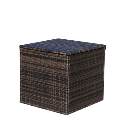Coffre de rangement brun pour patio