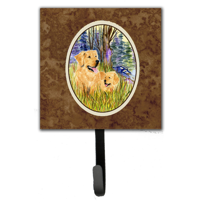 Porte-laisse et crochet mural golden retriever