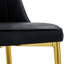 Chaises de salle à manger modernes de 4 personnes, cuir PU noir, structure de pieds en métal doré, coussin de siège épais, confortable pour divers endroits, processus d'assemblage facile 4 pièces, cuir, supports, rembourrage,-1066376988-1066376992