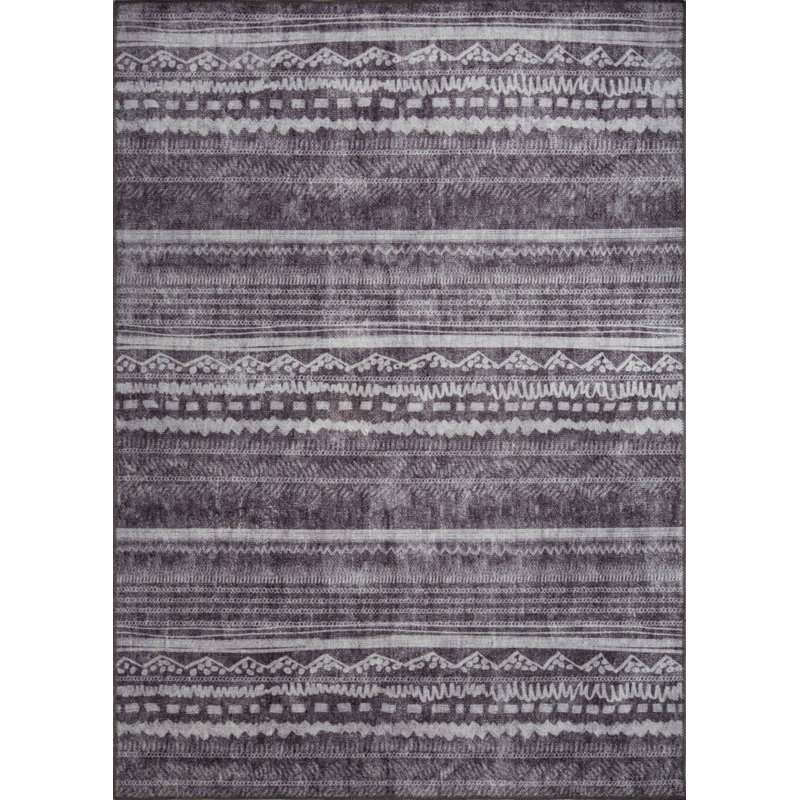 Tapis décoratif gris anthracite, Rectangle 4 pi 8 po x 6 pi 3 po