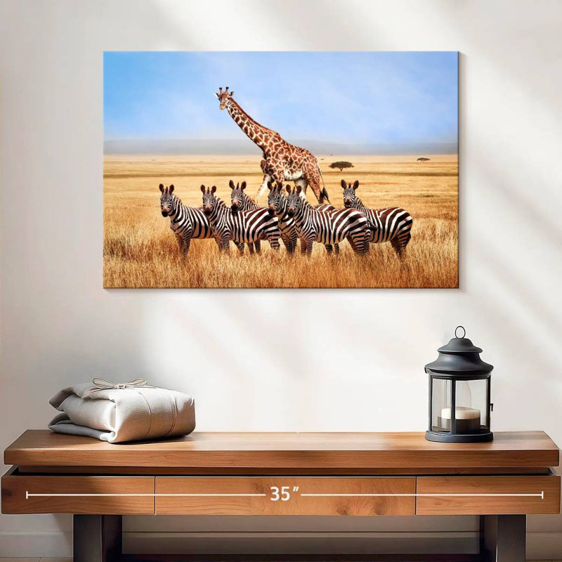 Ronce de zèbres et de girafes d'Afrique, H 16 po x l 24 po