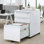 Classeur mobile à 3 tiroirs pour organiseur de bureau personnel avec serrure et roulettes anti-basculement, classeur en métal sous le bureau pour les lettres, documents légaux et documents A4