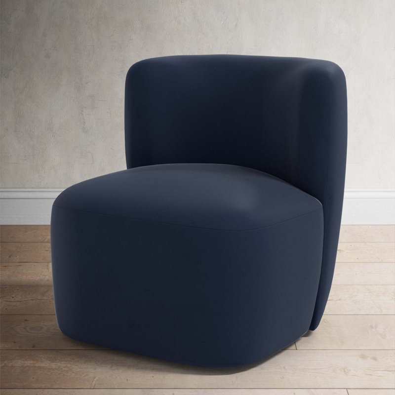 Mariza Upholstered Swivel Accent Chair, Classic Ink Performance Velvet