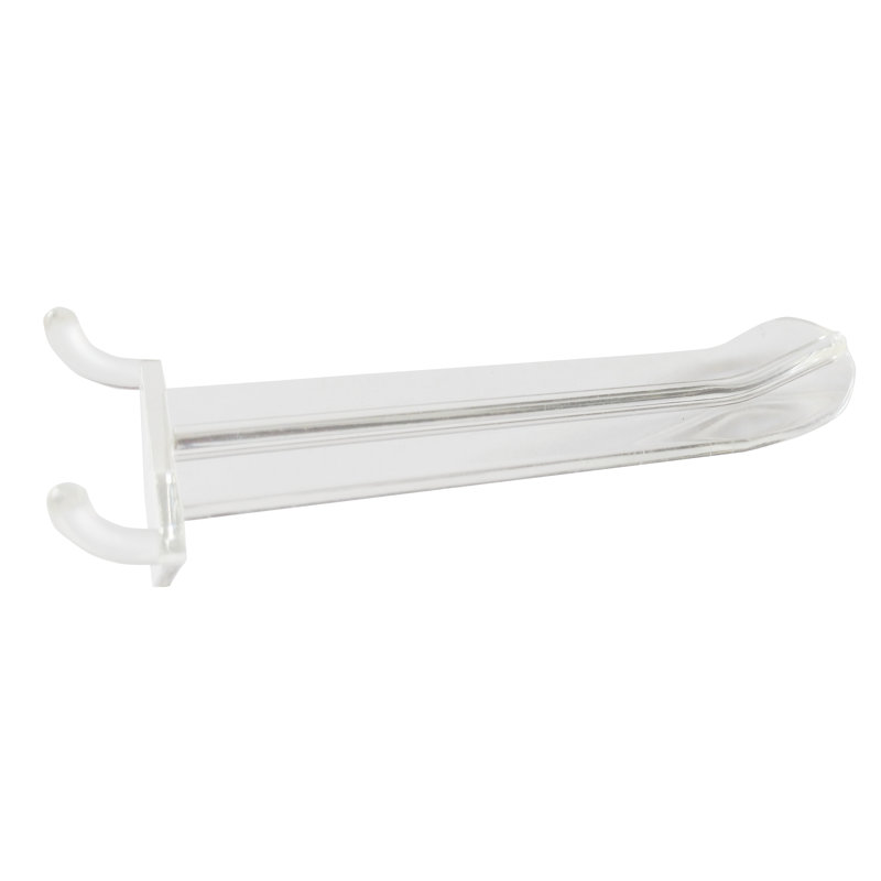 FixtureDisplays Fixture Hook, Pegwall 4" Clear Plastic
