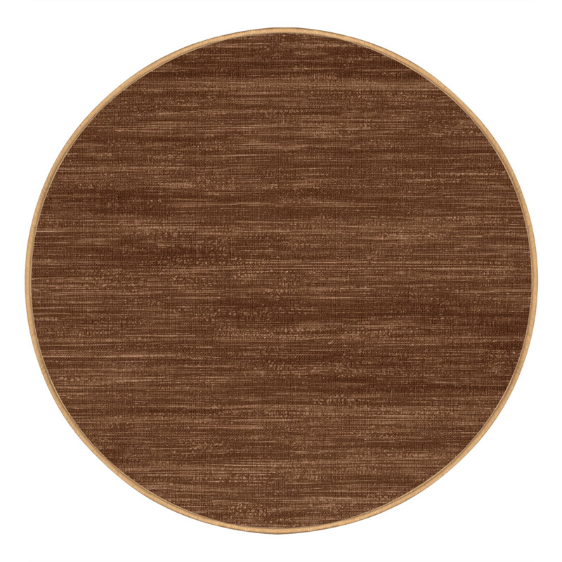 Machine Washable Solid Brown Area Rug, Round 7'