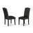 7-Pc Dining Room Table Set – 6 Black Pu Leather Dining Chairs with High Back and Cement Modern Dining Table - Wire Brushed Black Finish-367288683-298518901