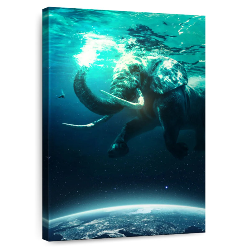 Brampt Elephant In Space, 12" H x 8" W