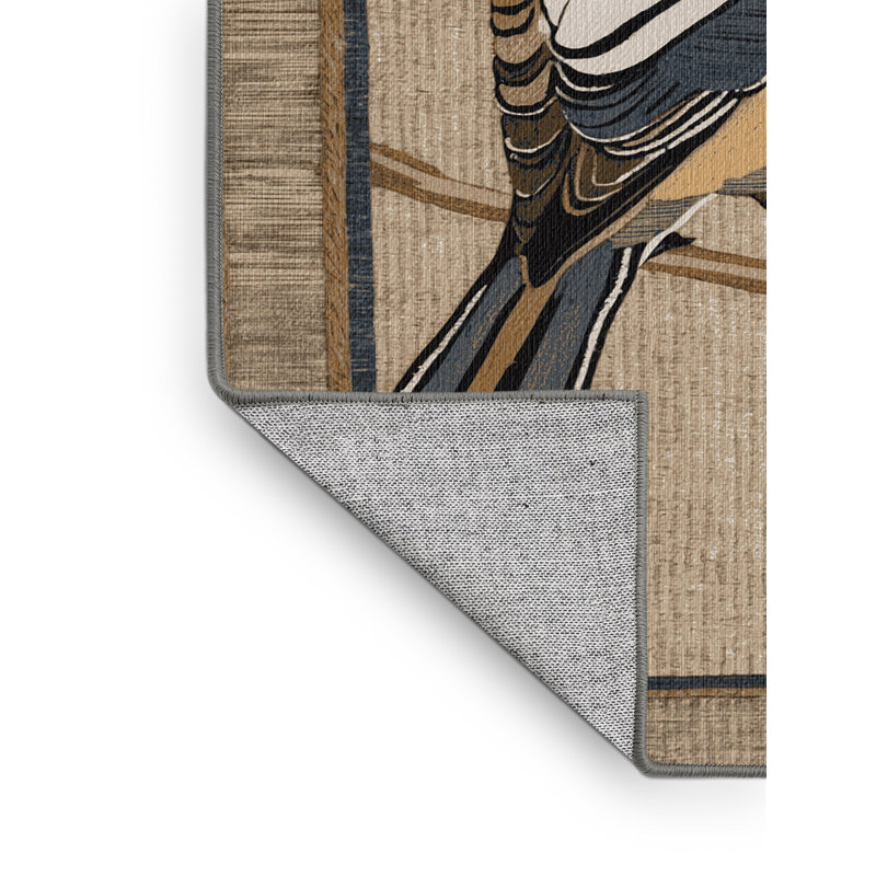 Washable Pale breasted Thrush Birds Area Rug, Round 8'