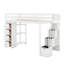 Lit mezzanine simple avec tiroirs et escaliers