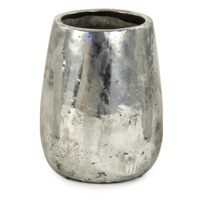 Celine Distressed Metallic Ceramic Vase
