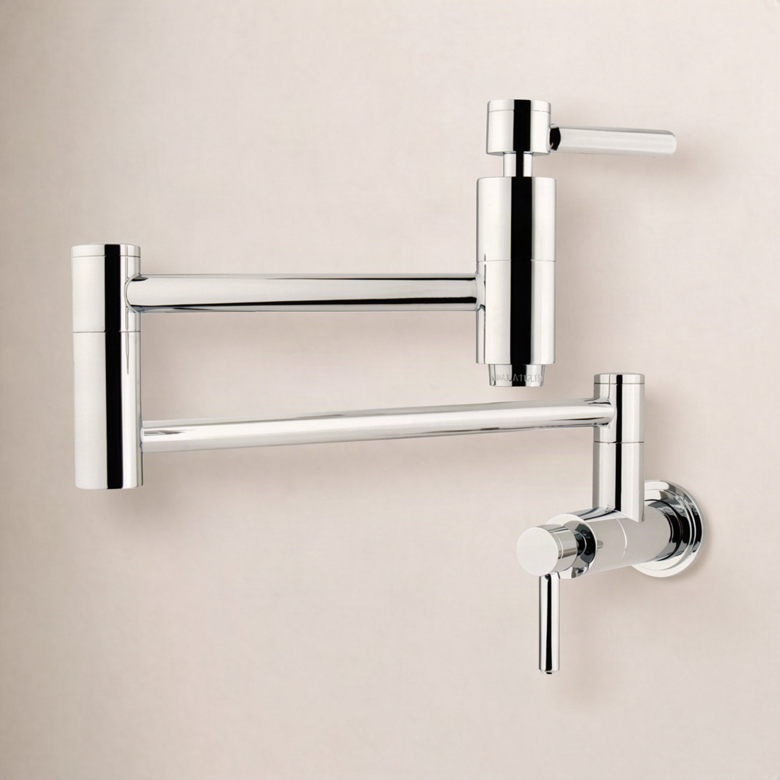 Kingston Brass Concord Two-Handle 1-Hole Wall Mount Pot Filler Faucet, Polished Chrome