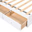 Lit simple blanc avec structure en bois massif et 3 tiroirs - Compartiments à tiroirs avec plateforme fonctionnelle pour une chambre à coucher soignée