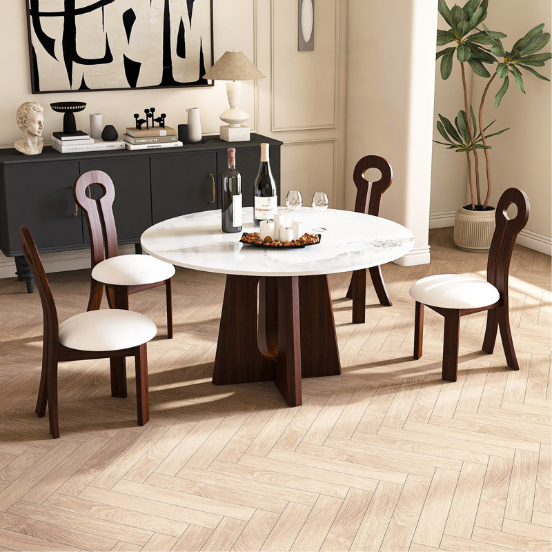 Table de salle à manger Modern Modern, 5 pièces: table, 4 chaises