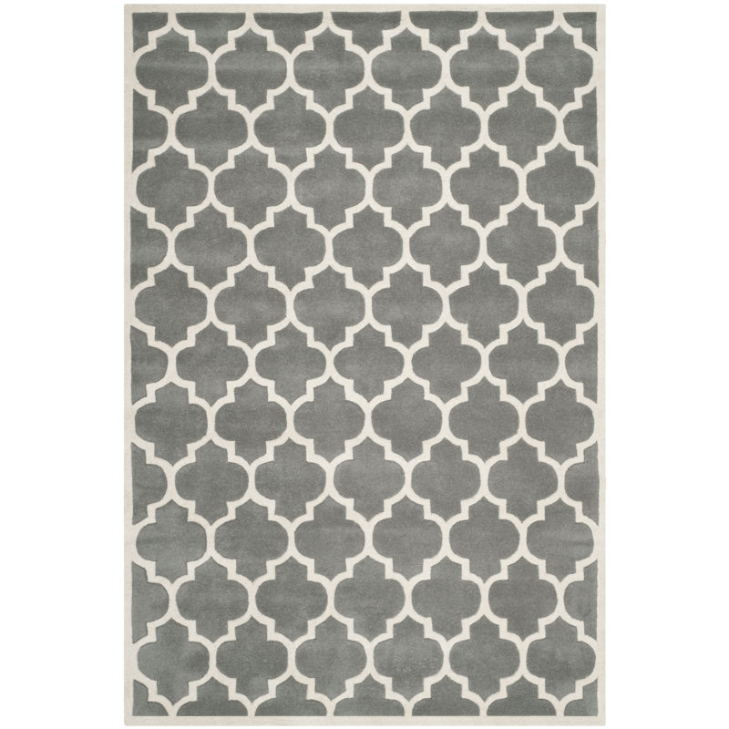 Scruggs Geometric Wool Hand Woven Area Rug, Rectangle 183 x 274 cm