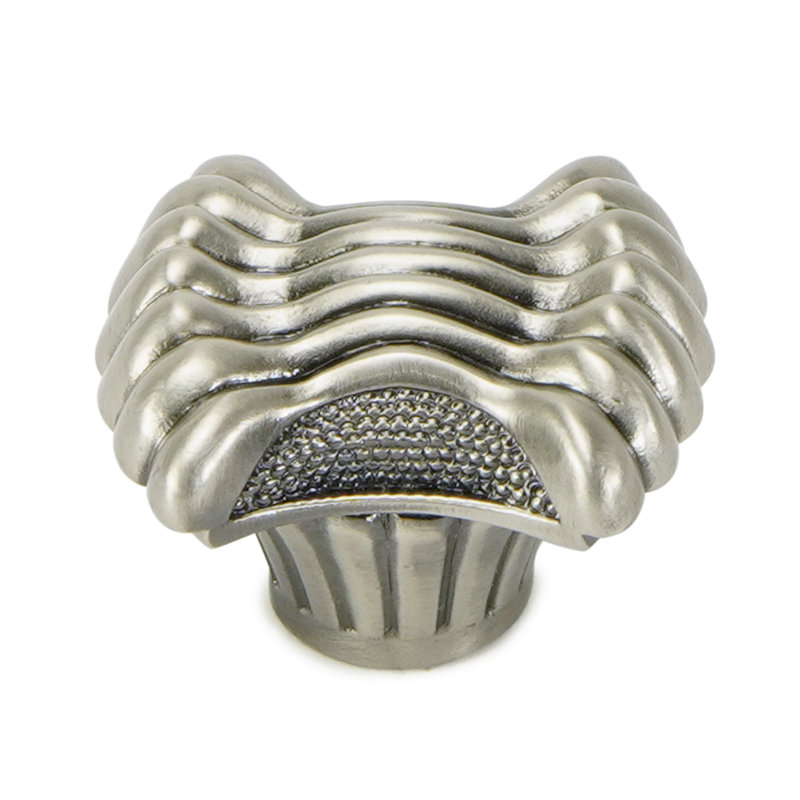 BARRINGTON PINCHED RECTANGLE KNOB; ANTIQUE NICKEL FINISH