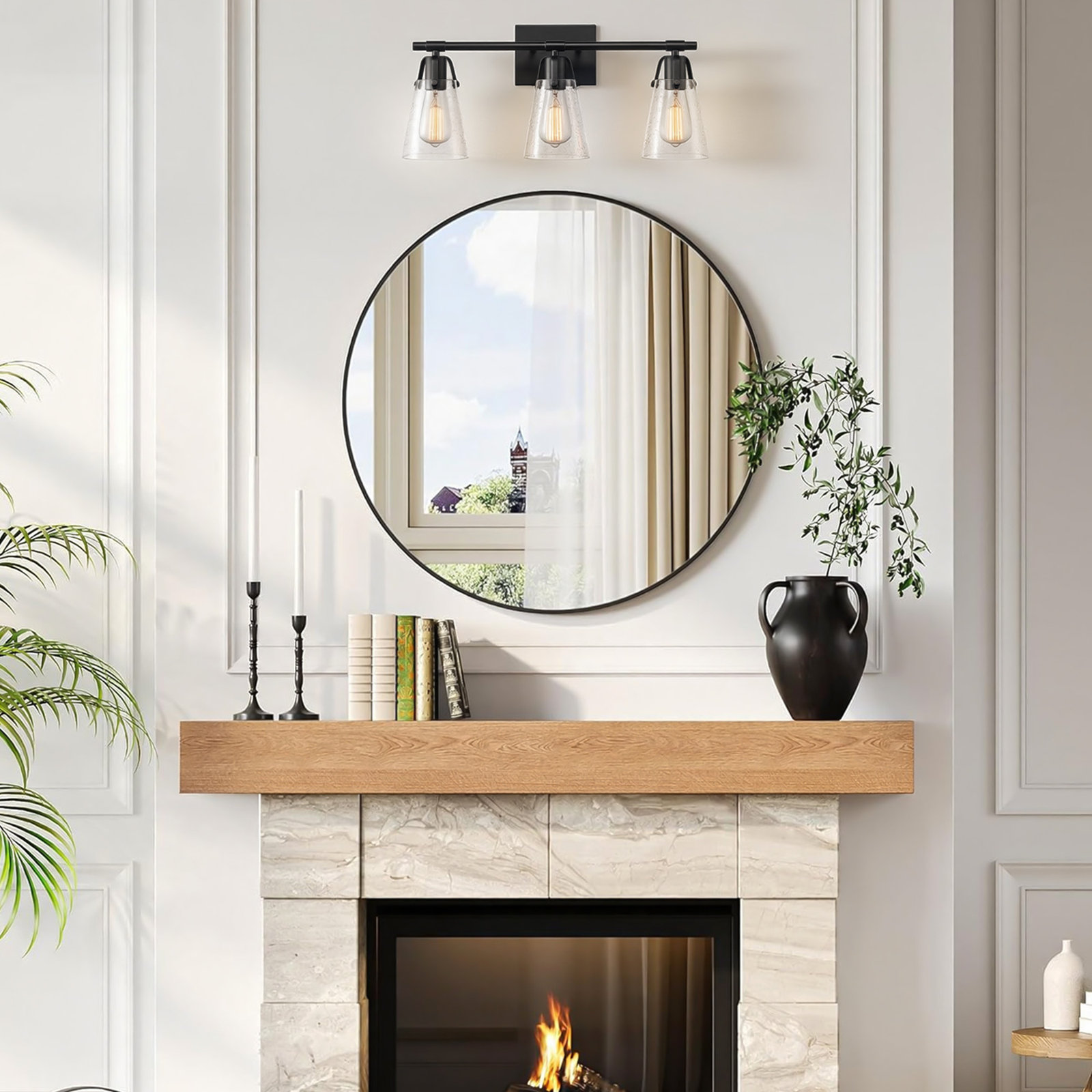 Alysa Vanity Light, Matte Black, 3 Lights