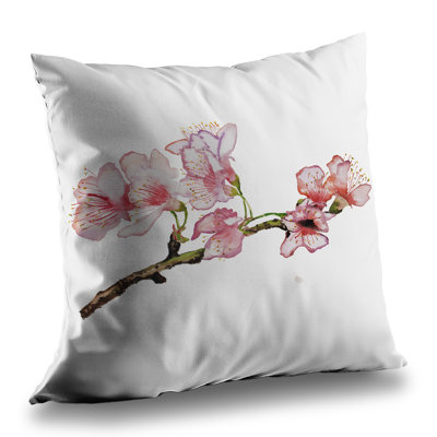 Branch of Cherry Blossom in Pink - Bathroom Throw Pillow Insert
