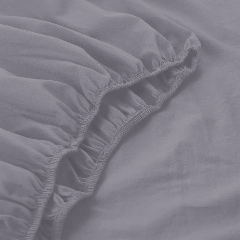 200 Thread Count Microfiber Deep Fitted Bed Sheet – 25cm Pocket, Grey, Kingsize (5')