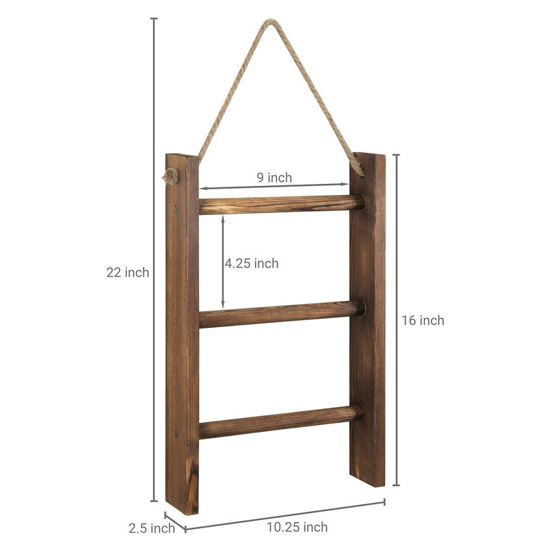 Porte-serviettes à 3 niveaux rustique en bois rustique