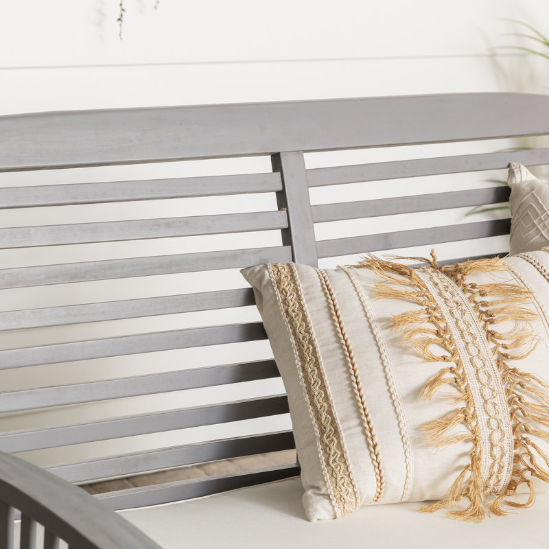 48'' Wide Rectangle Acacia Loveseat with Cushions, Gray Wash
